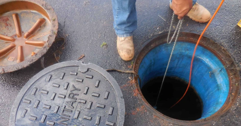 Inserting a machine into a pipe under a road – about Pomona Water Damage Pro
