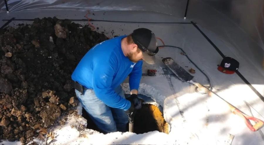 Repairing a slab leak underground – burst pipe repair in Chino Hills